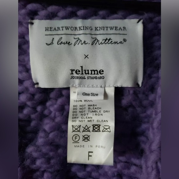 I LOVE MR MITTENS purple gorgeous thick soft wool cable knit cardigan - Picture 5 of 10